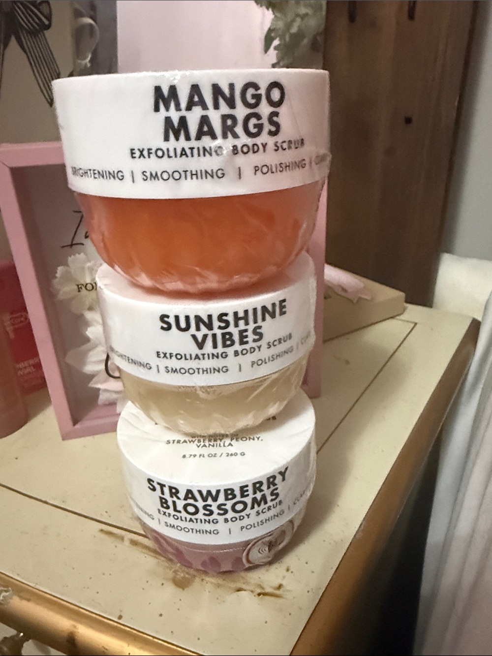 TRULY Exfoliating 3 Body Scrub - Orange , sunshine vibes and strawberry